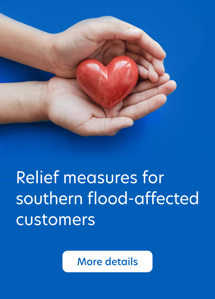 Relief Measures for Southern Flood-Affected Customers