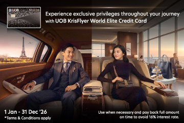 Experience exceptional journeys at every step with the UOB KrisFlyer World Elite Credit Card
