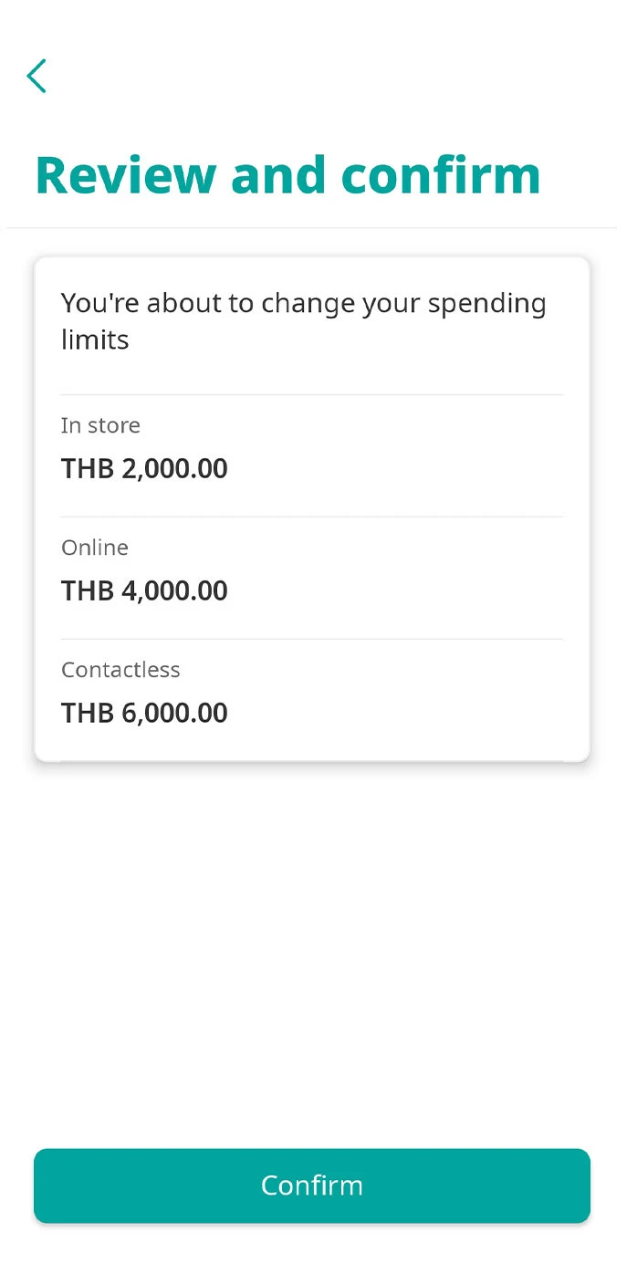 Review and confirm changing the limit, then enter your Secure PIN (required when you increase the limit).