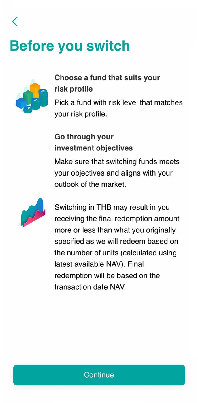 Read the details before switching then tap continue.