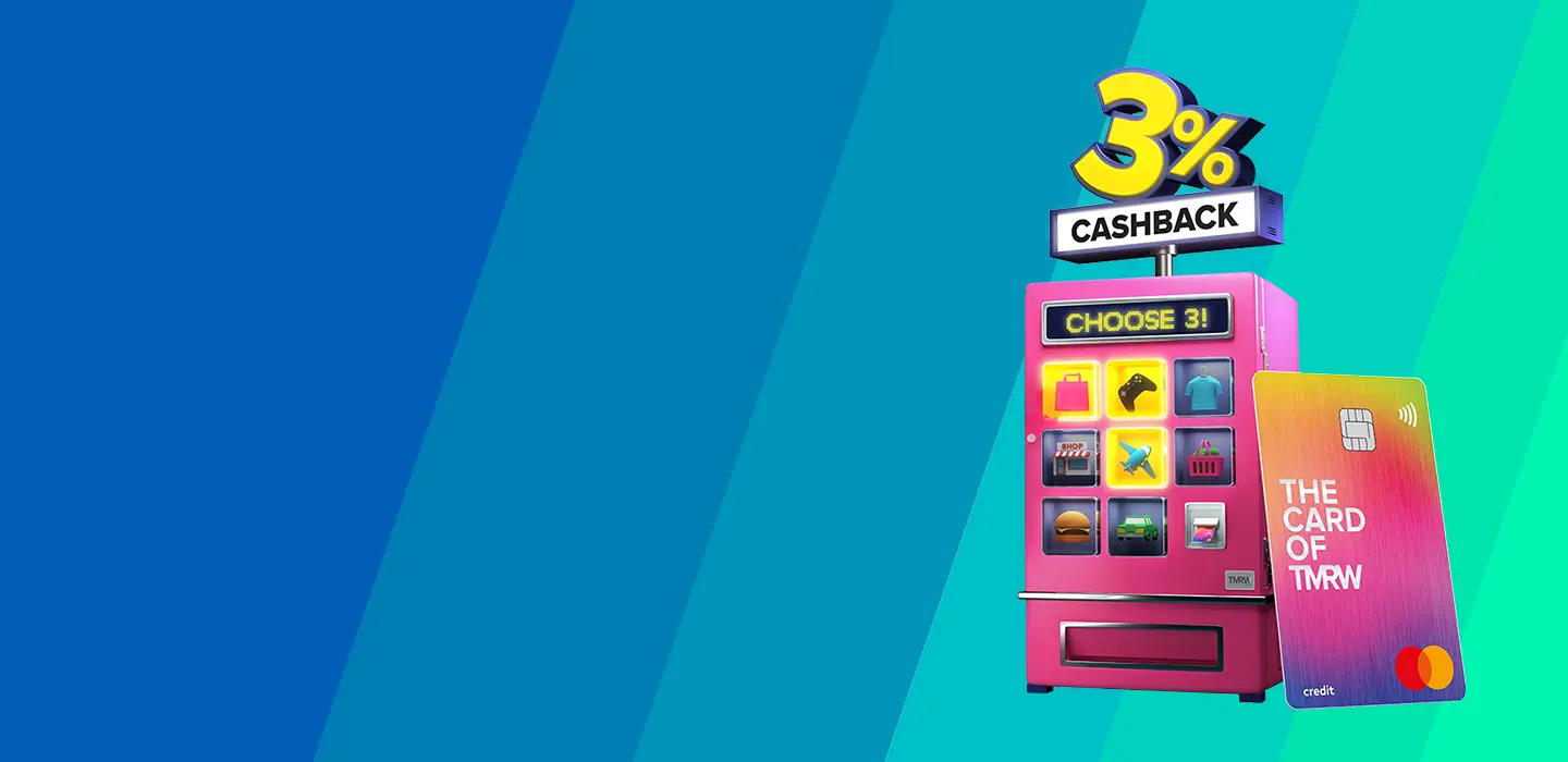 Get up to 3% cashback with UOB TMRW Credit Card