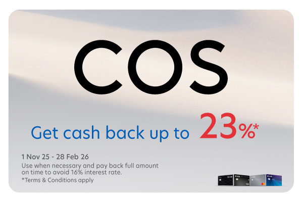 Get up to 23%* cash back when shopping at COS.