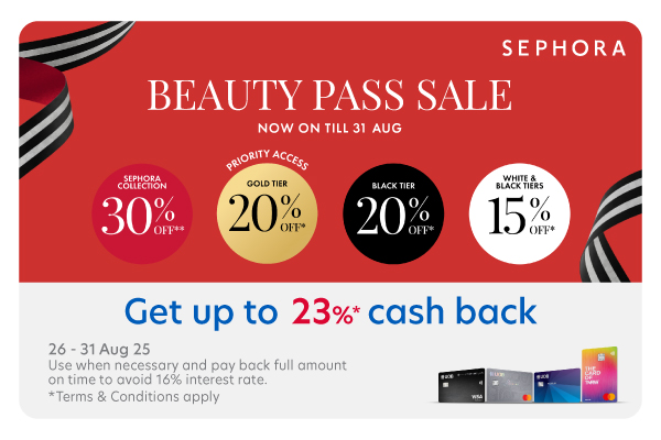 Get up to 23% cash back* at Sephora (stores & online)