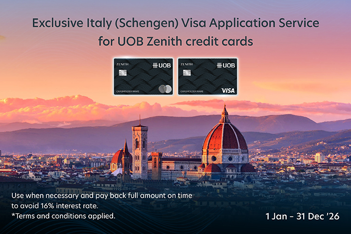 Exclusive Italy (Schengen) Visa Application Service for UOB Zenith credit cards