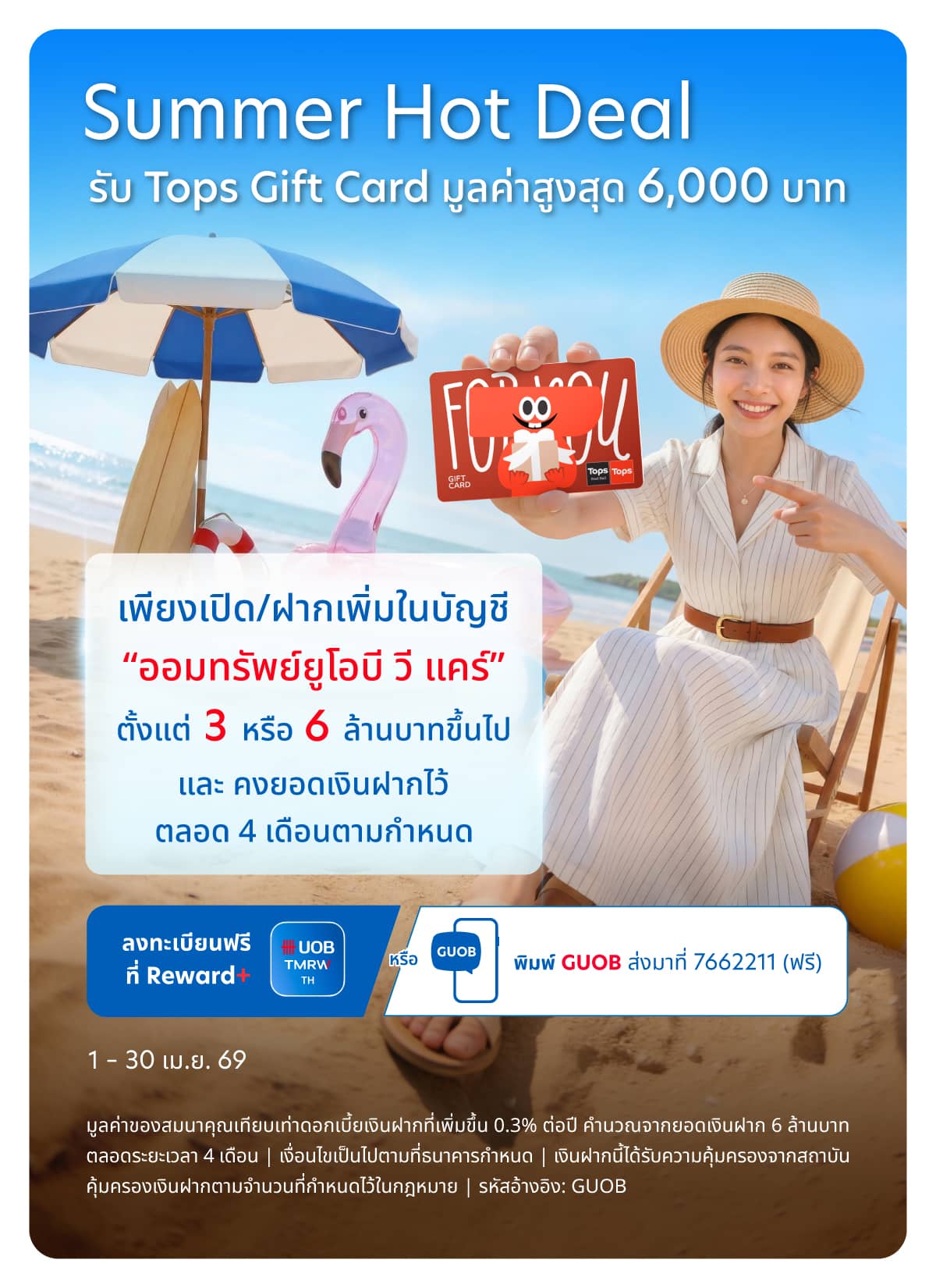 สงกรานต์นี้มีแต่คุ้ม รับ Tops Gift Card สูงสุด 6,000 บาท