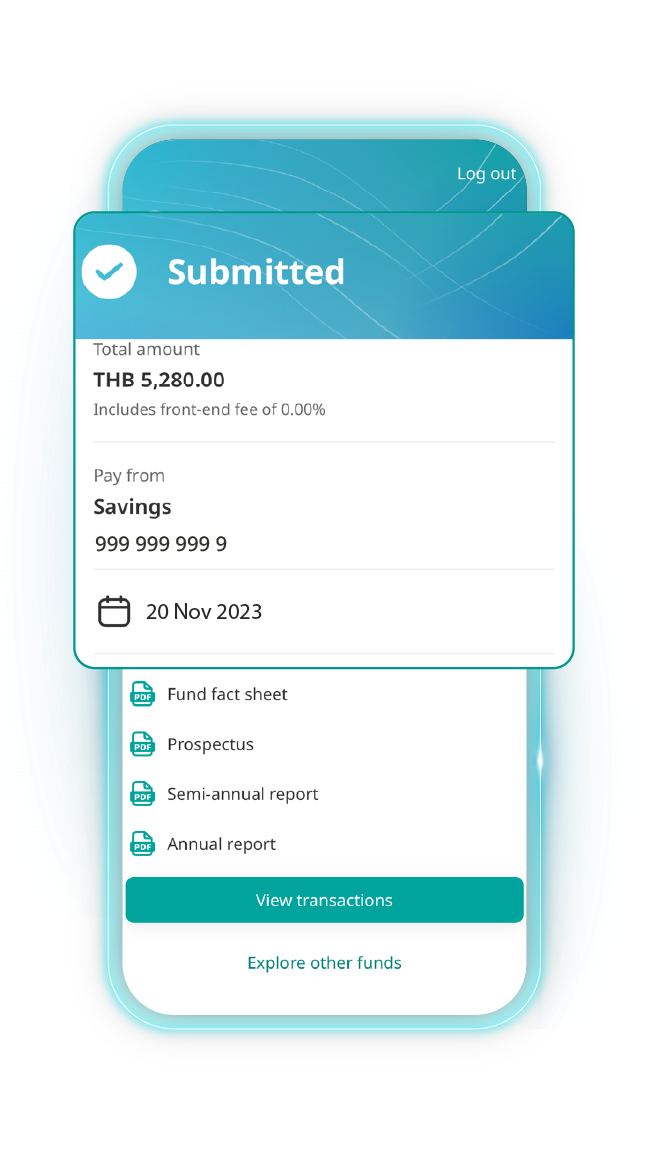 Transaction completed (subscription order processing time as specified in the factsheet)
