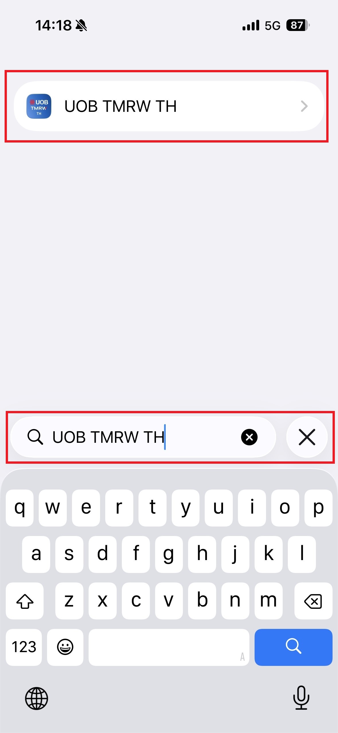 Search &ldquo;UOB TMRW TH&rdquo; and tap ​