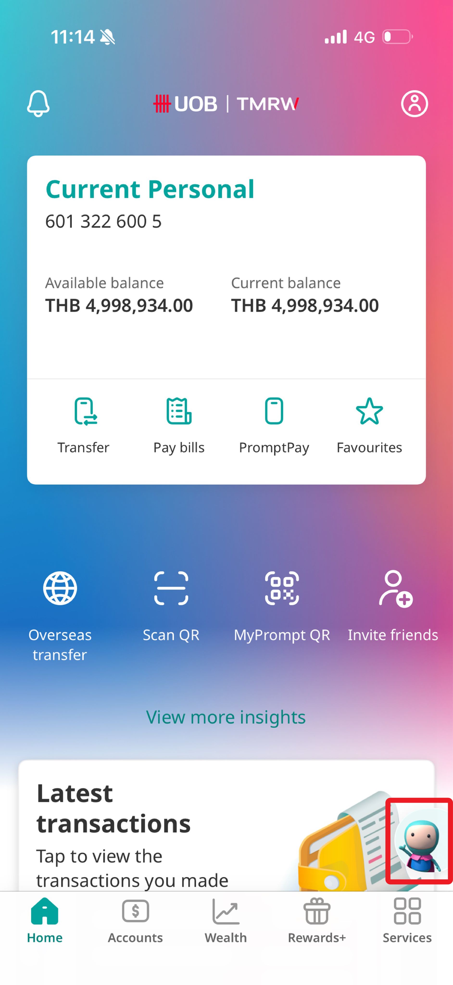 Log in to UOB TMRW and tap on &ldquo;ChatBot&rdquo;.