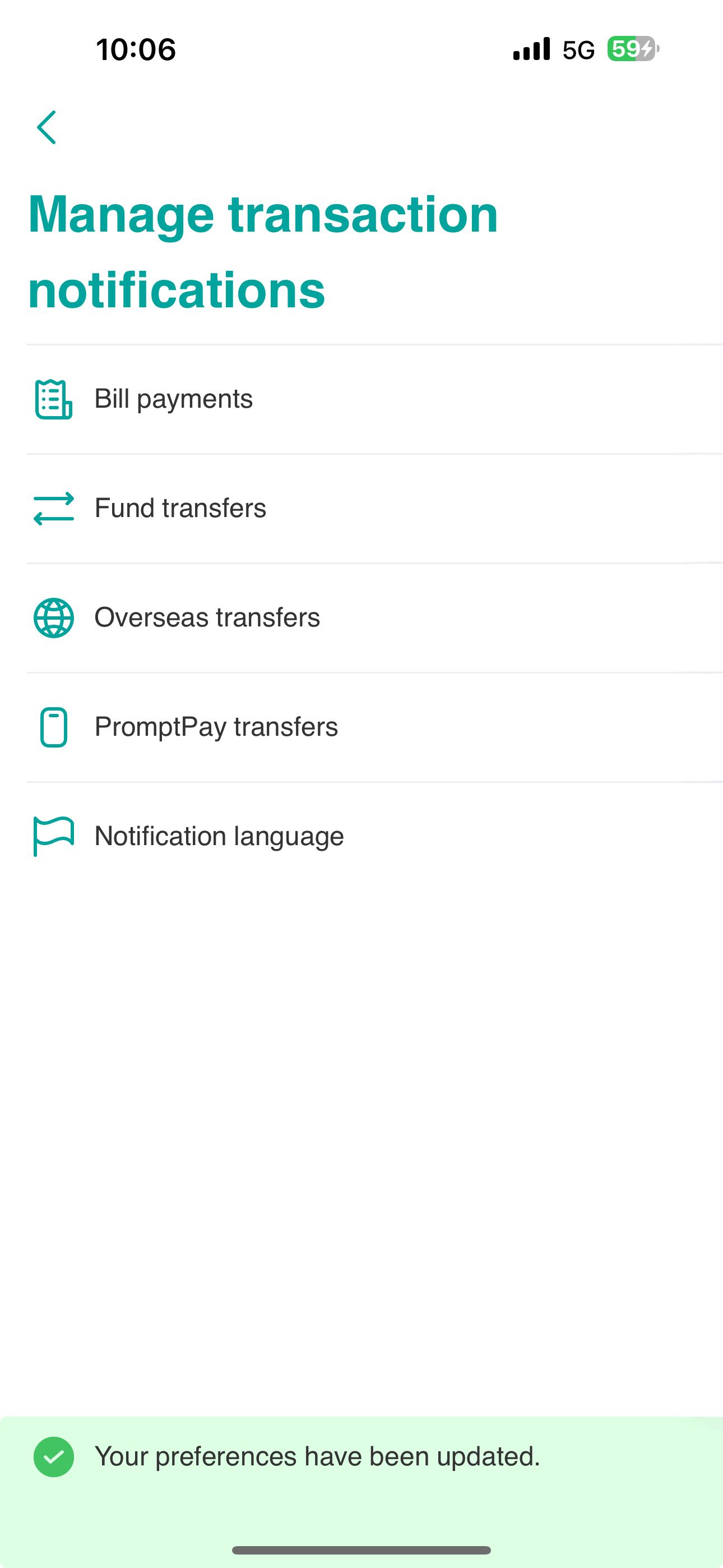 Your setting has been updated.