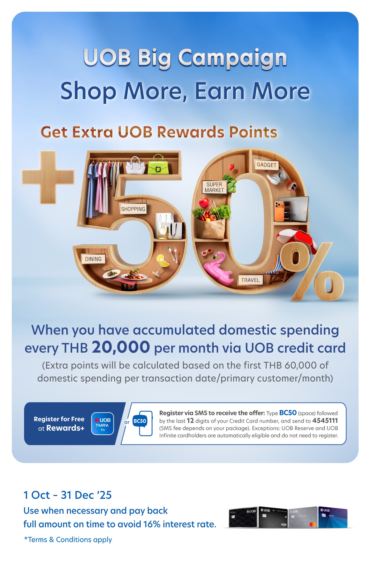 Shop More, Earn More – Get 50% Extra UOB Rewards Points 