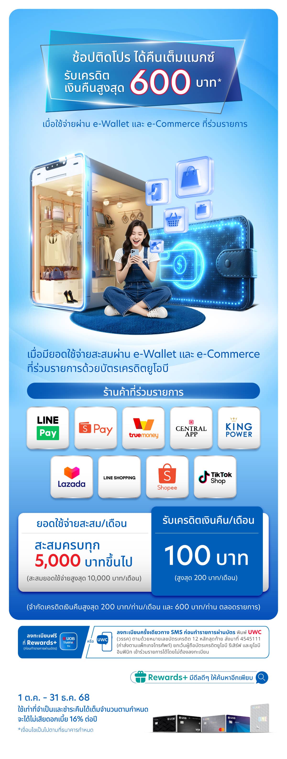 รับสิทธิพิเศษสูงสุด 2 ต่อ สำหรับยอดใช้จ่ายที่ศูนย์การค้าเอ็มโพเรียม เอ็มควอเทียร์ และ เอ็มสเฟียร์
