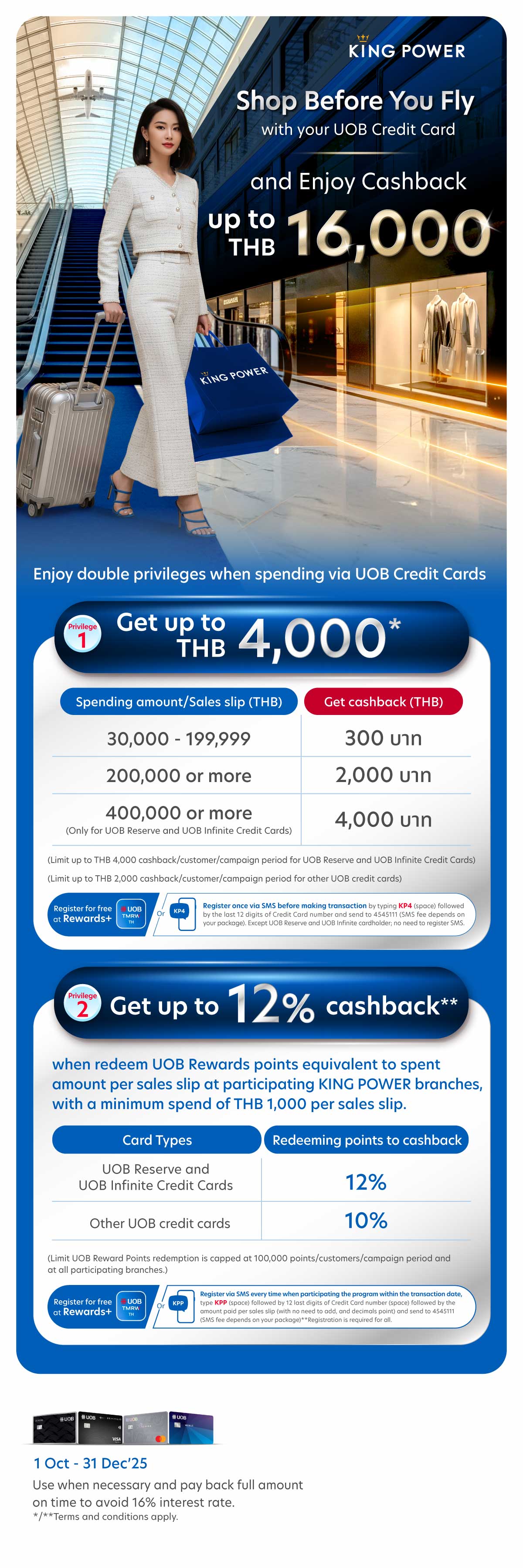 Get up to THB 20,000 cash rebate* and get RIMOWA Essential Cabin S valued THB 31,000** when having accumulated spending in foreign currencies.