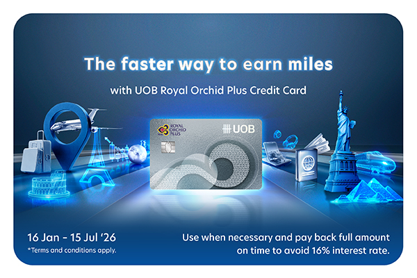 The faster way to earn miles with UOB Royal Orchid Plus Credit Card*