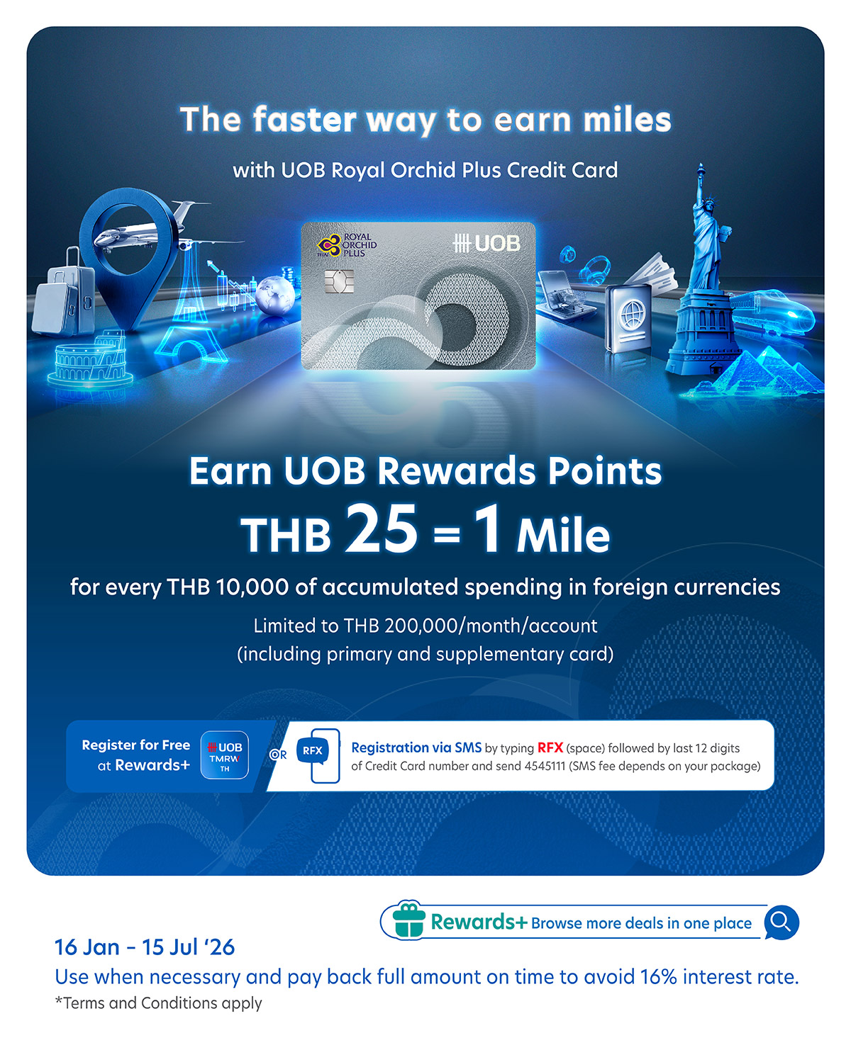 The faster way to earn miles with UOB Royal Orchid Plus Preferred Credt Card*