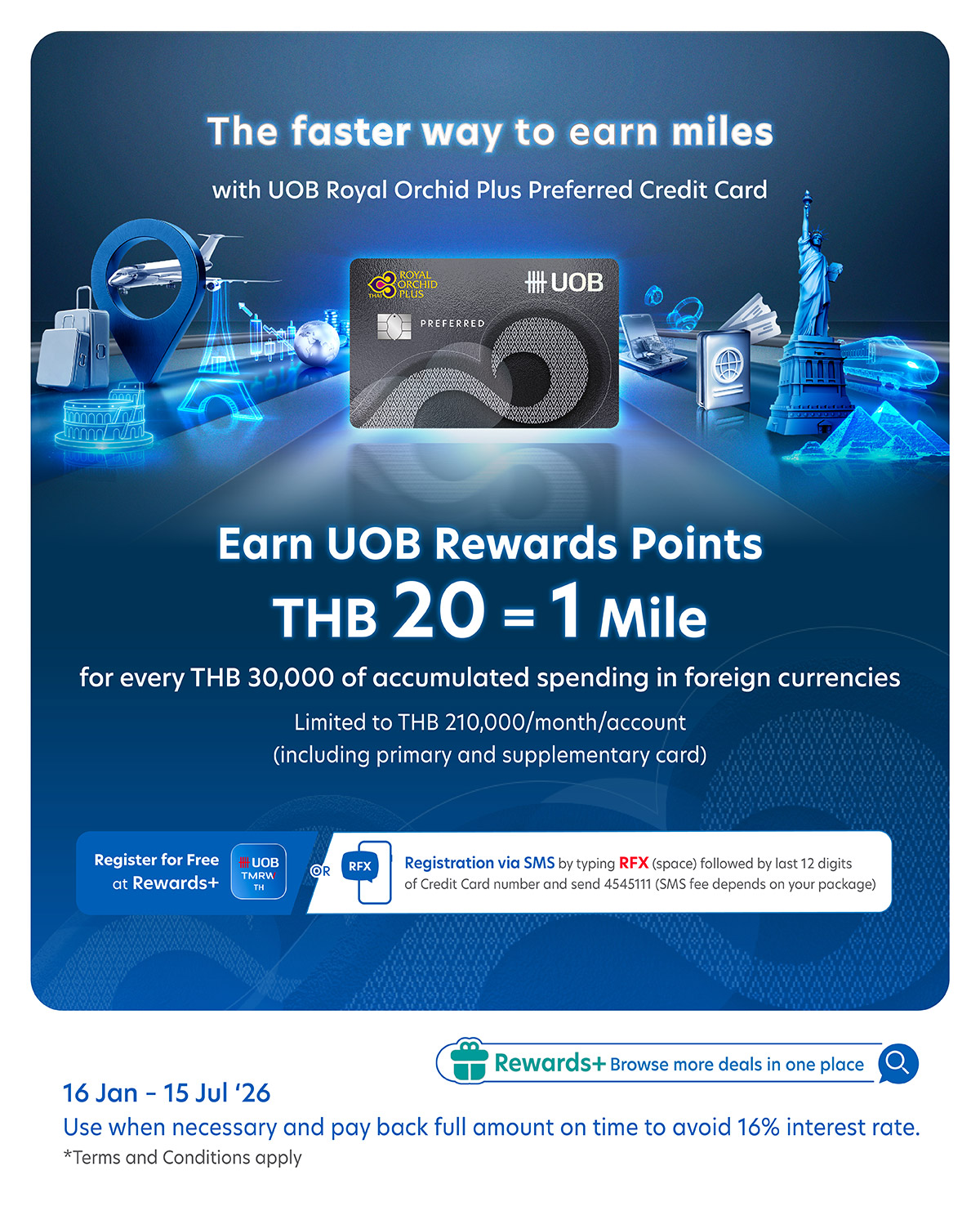 The faster way to earn miles with UOB Royal Orchid Plus Preferred Credt Card*