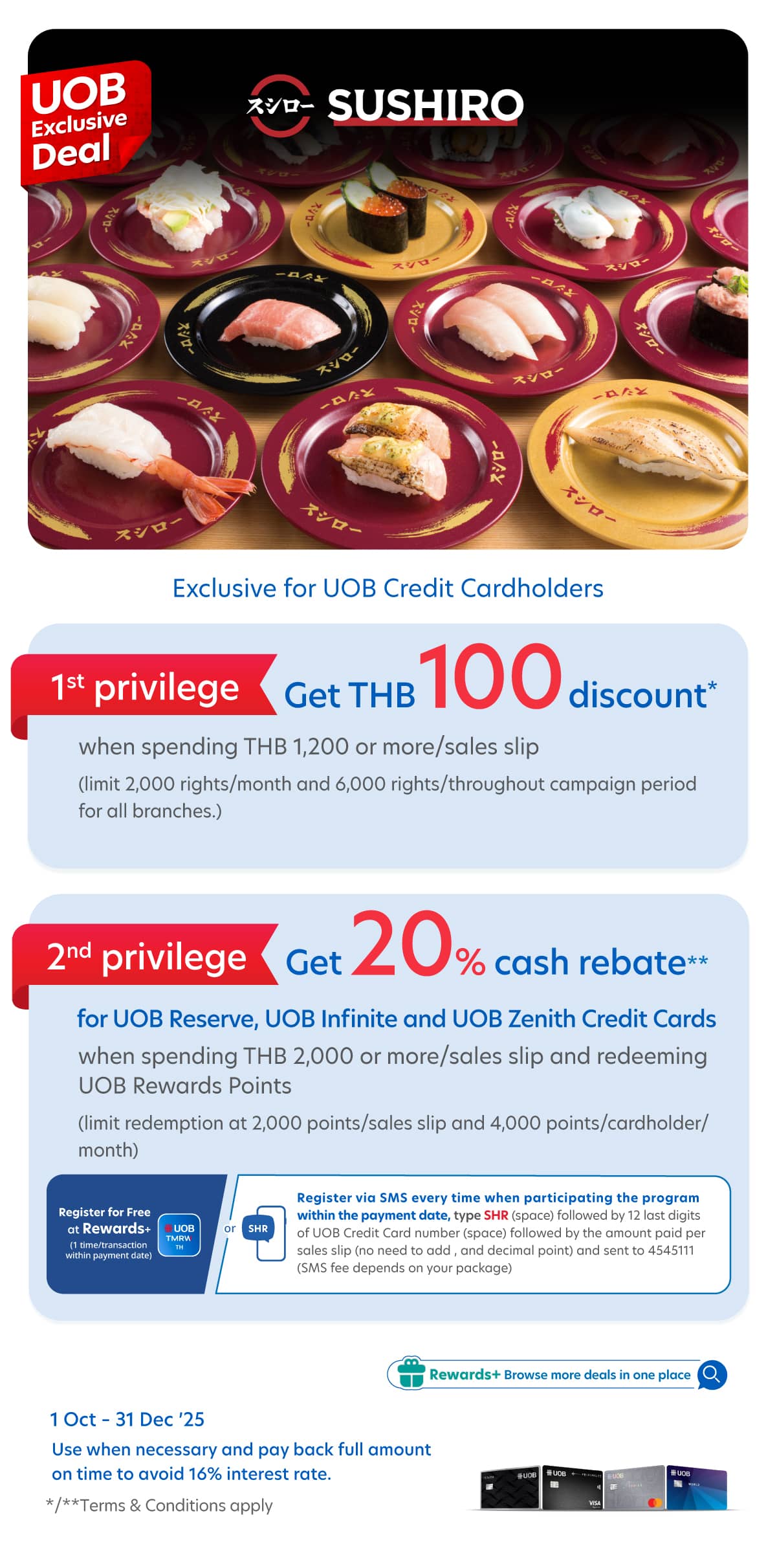 Get THB 100 discount and Get 20% cash rebate