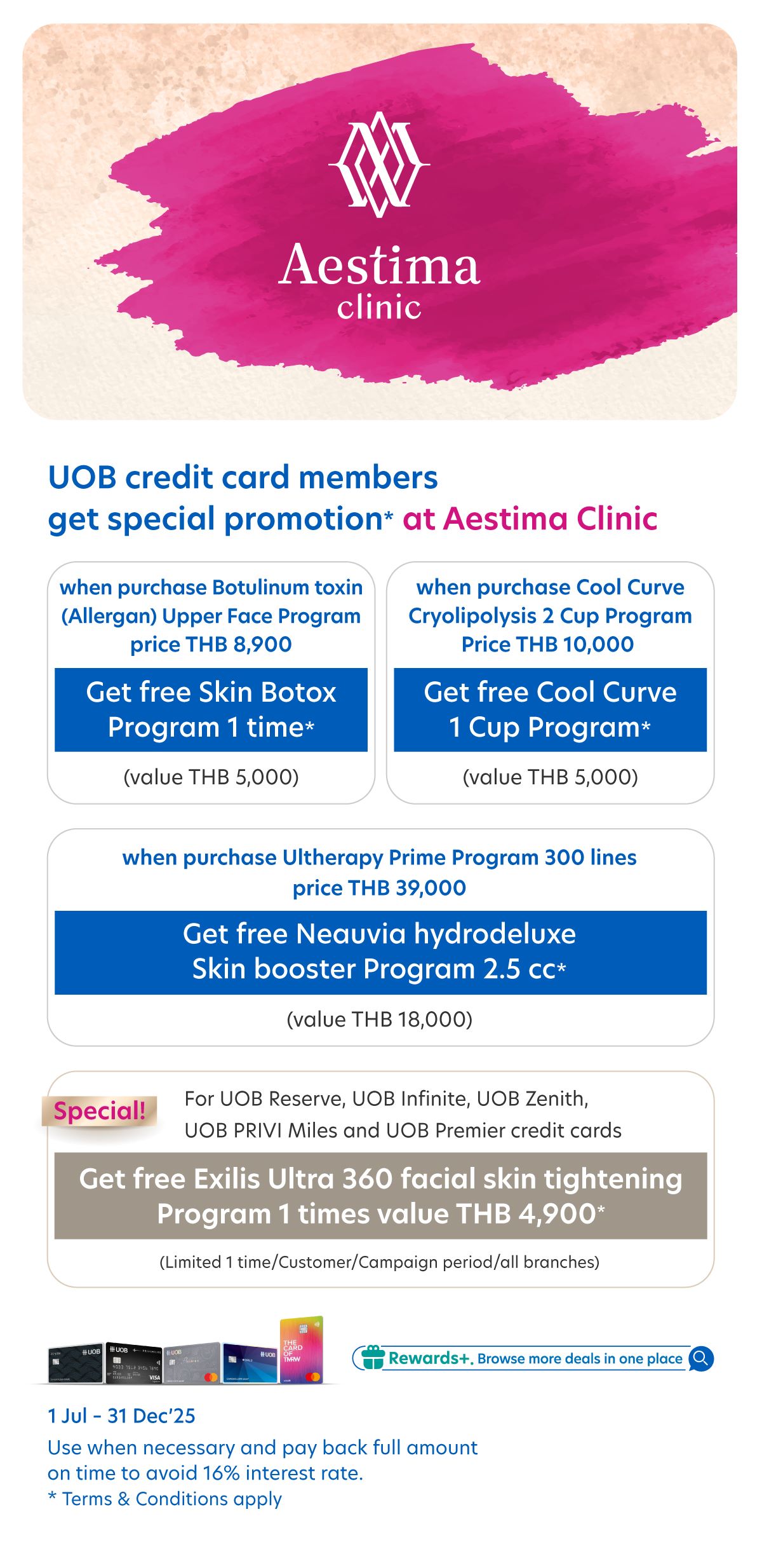 UOB credit card members get special promotion* at Aestima Clinic