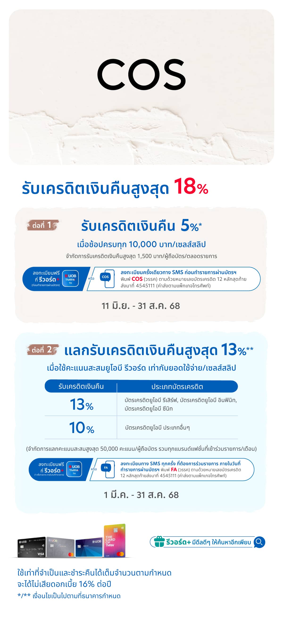 รับเครดิตเงินคืนสูงสุด 18%*