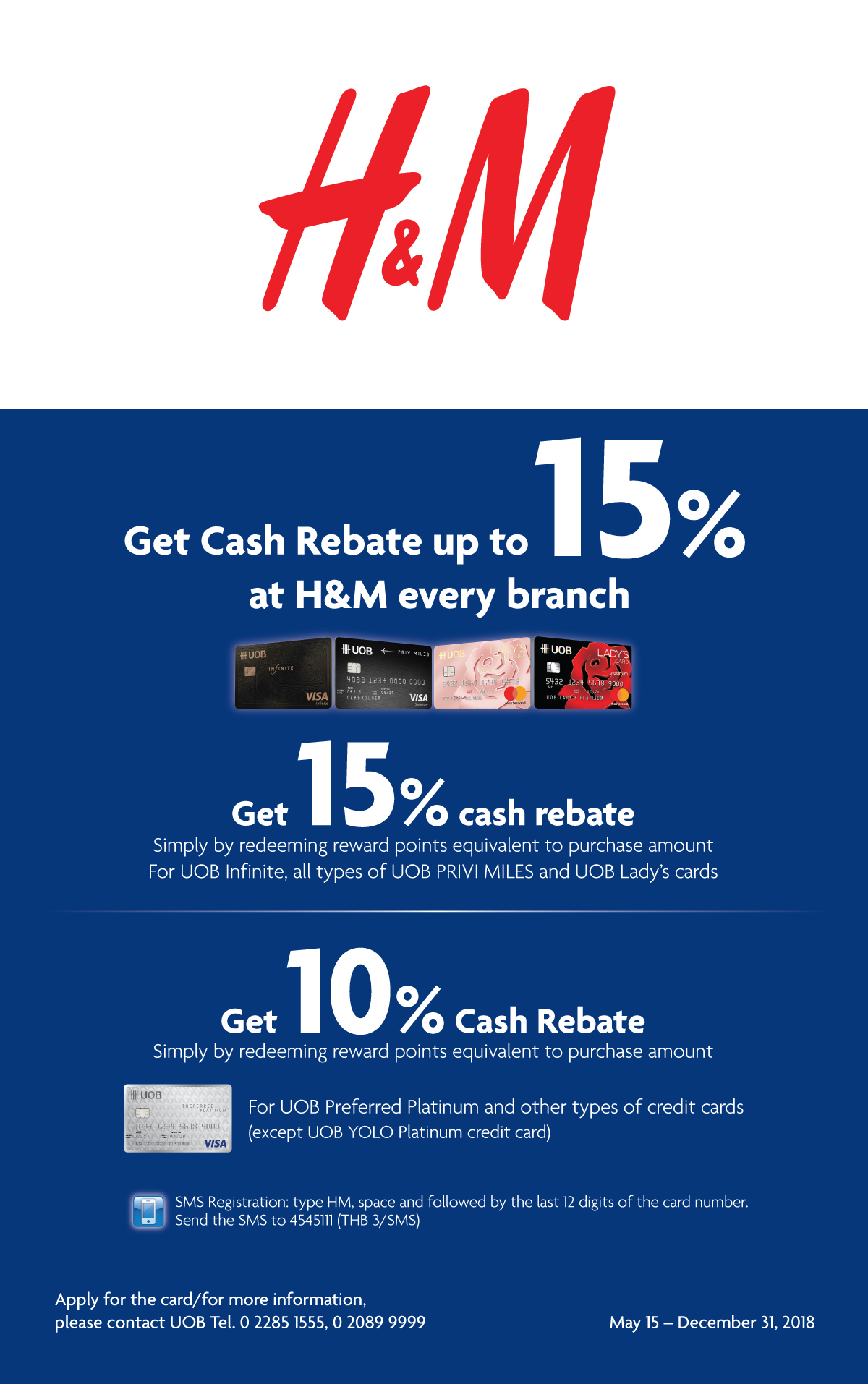 Get Cash Rebate up to 15 at H&M every branch