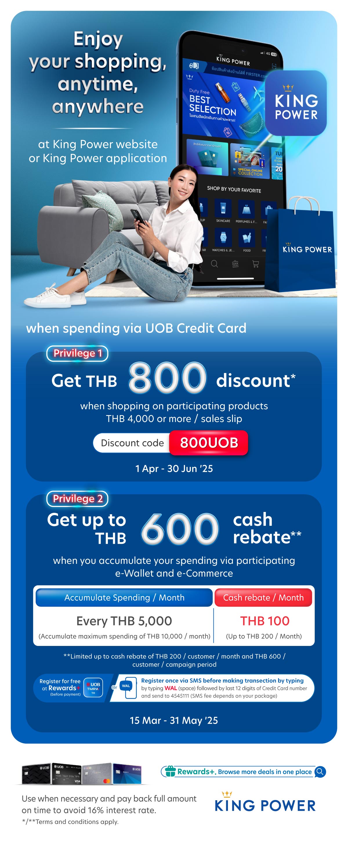 Enjoy your shopping, anytime, anywhere at King Power website or King Power application