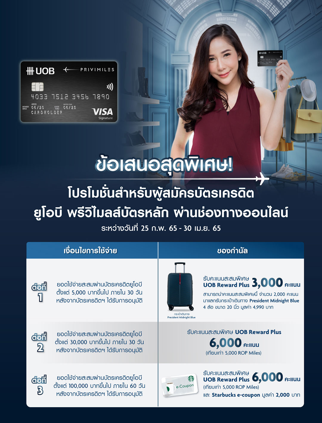 สมัครบัตรเครดิตยูโอบี พรีวิไมลส์ ผ่านช่องทางออนไลน์ สมัครบัตรเครดิตยูโอบี พรีวิไมลส์ ผ่านช่องทางออนไลน์